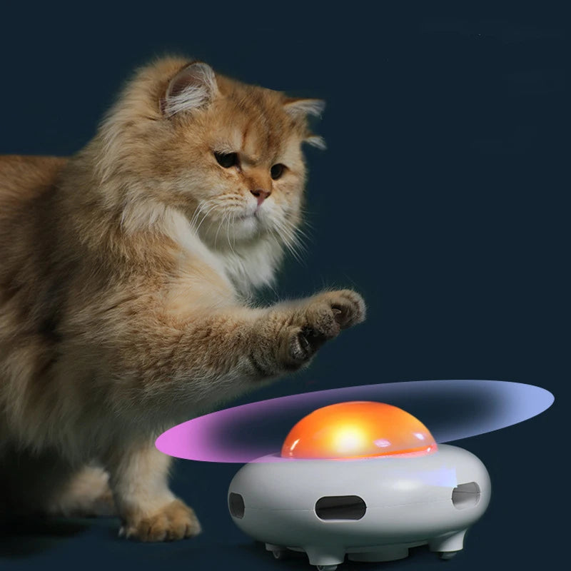 USB Rechargeable UFO Interactive Smart Cat Toy Turntable