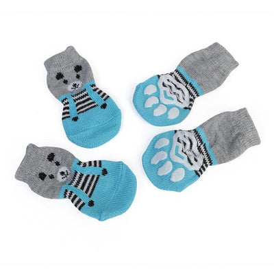 4pcs Anti Slip Warm Knit Pet Socks