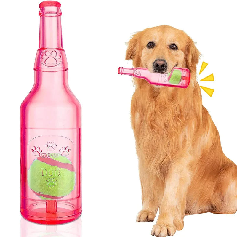 Squeaky Water Bottle Dog Toy for Interactive Chewing