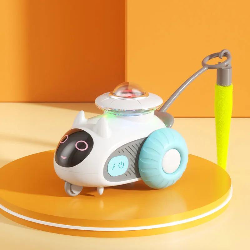 Smart Automatic Cat Toy Car with Feather Teaser