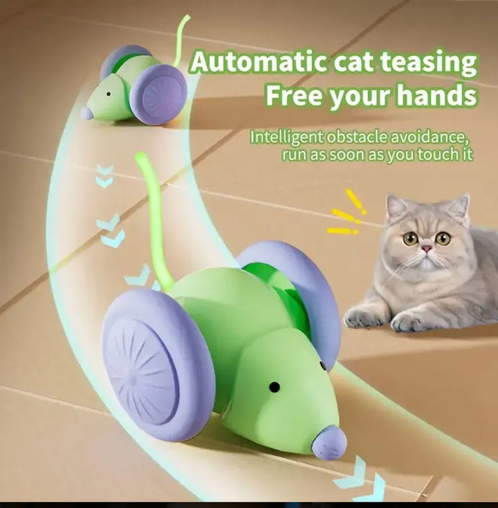 Pet Toys Interactive Cat Toy Electric Mouse Car - Automatic Teaser with Intelligent Obstacle Avoidance Pet Products
