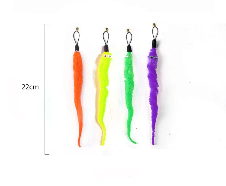 11-Piece Interactive Cat Feather Teaser Wand Toy Set