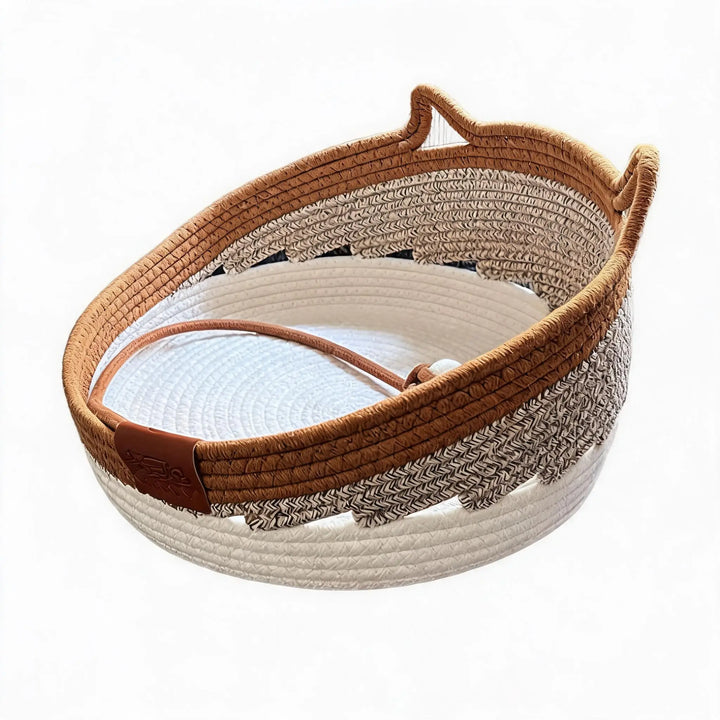 Cotton Rope Cat Bed with Removable Cushion and Teaser Ball
