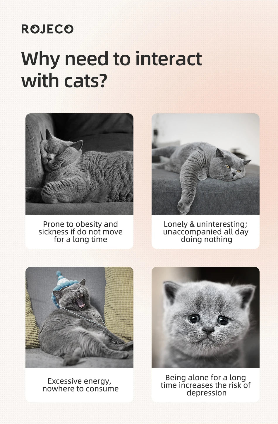 ROJECO Automatic Cat Laser Toy for Indoor Cats