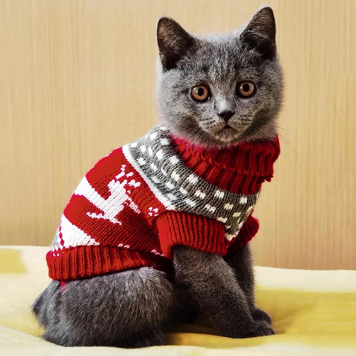 Cute Cat Sweater – Warm Winter Pullover for Cats & Kittens | Soft Knit Pet Clothes for Sphynx & Small Pets