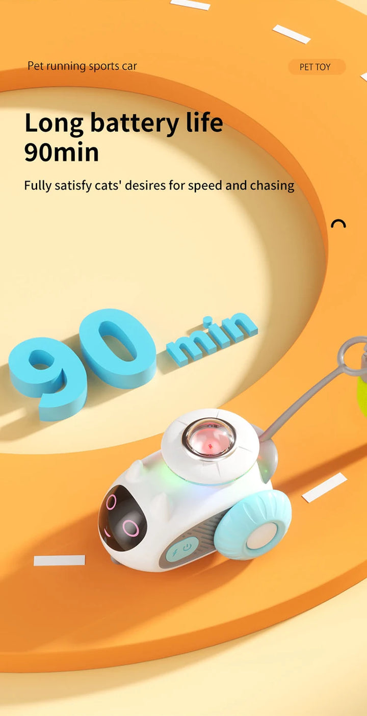 Smart Automatic Cat Toy Car with Feather Teaser