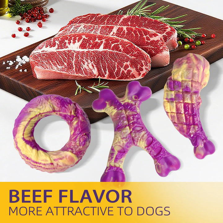 Beef Flavor Dog Chew Toy Lobster and Rabbit Shapes