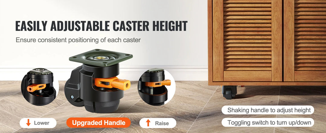 SucceBuy Heavy Duty Leveling Casters with Adjustable Feet