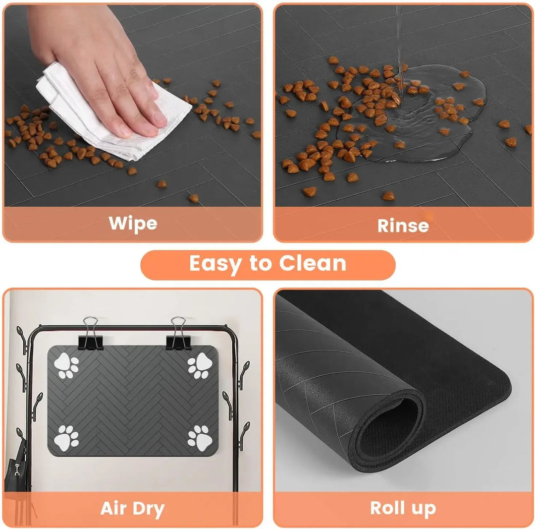 Waterproof & Absorbent Pet Placemat – Quick-Dry, Non-Slip Rubber Backing for Dogs & Cats