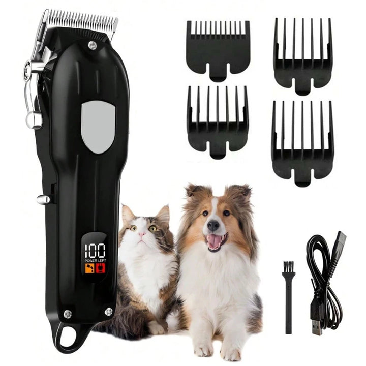 USB Rechargeable Pet Hair Clipper with LCD Display