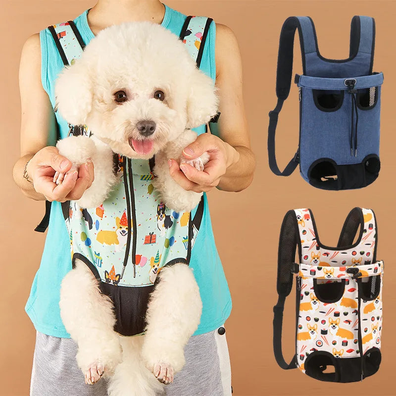 Upgraded Adjustable Cat & Dog Carrier Backpack – Portable Pet Travel Bag for Outdoor Hiking, Camping & Chest Carry