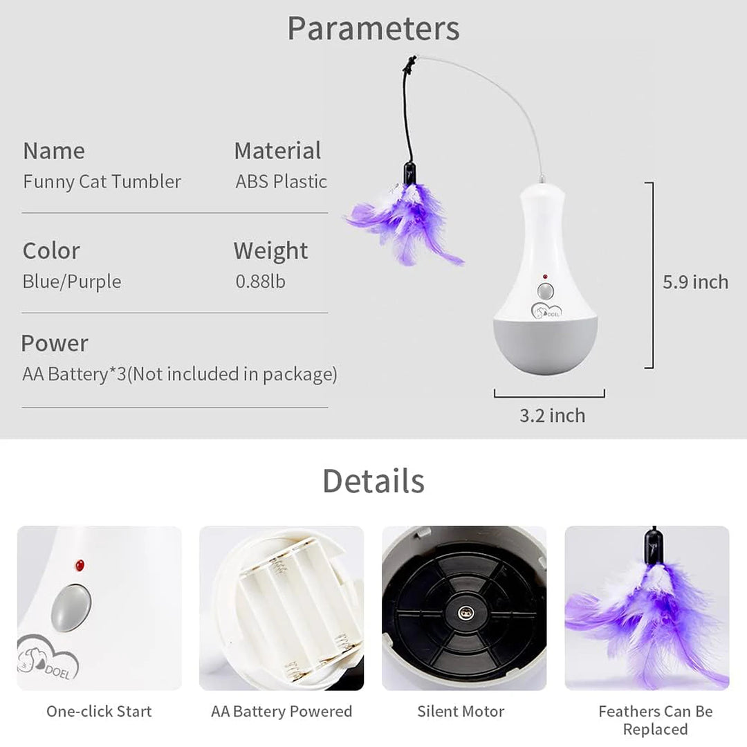 DOEL Automatic Cat Feather Toy with 360° Rotation
