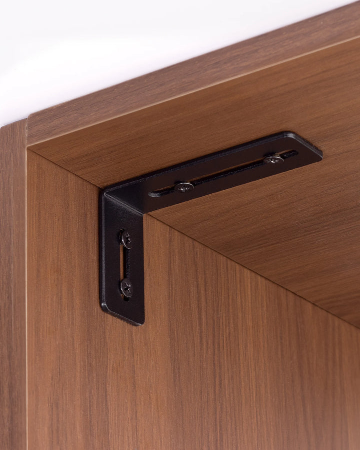 Black Metal 90 Degree Corner Brackets 102mm, 2 Pack