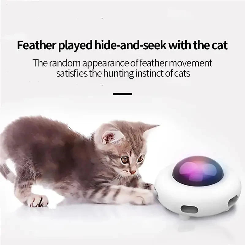 USB Rechargeable UFO Interactive Smart Cat Toy Turntable