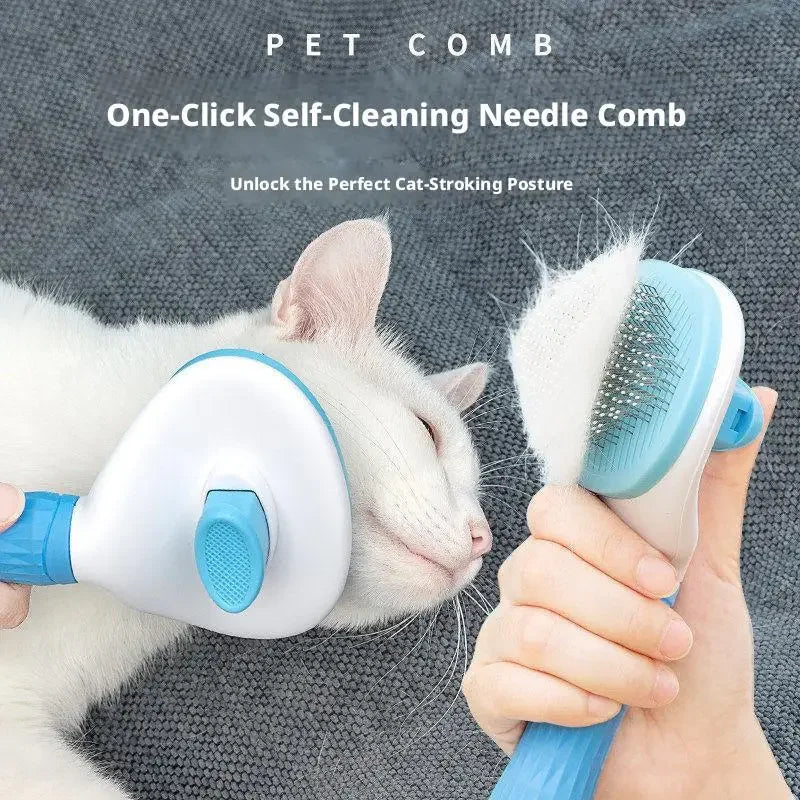Self-Cleaning Pet Grooming Brush for Dogs and Cats