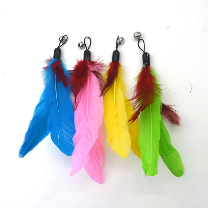 11-Piece Interactive Cat Feather Teaser Wand Toy Set