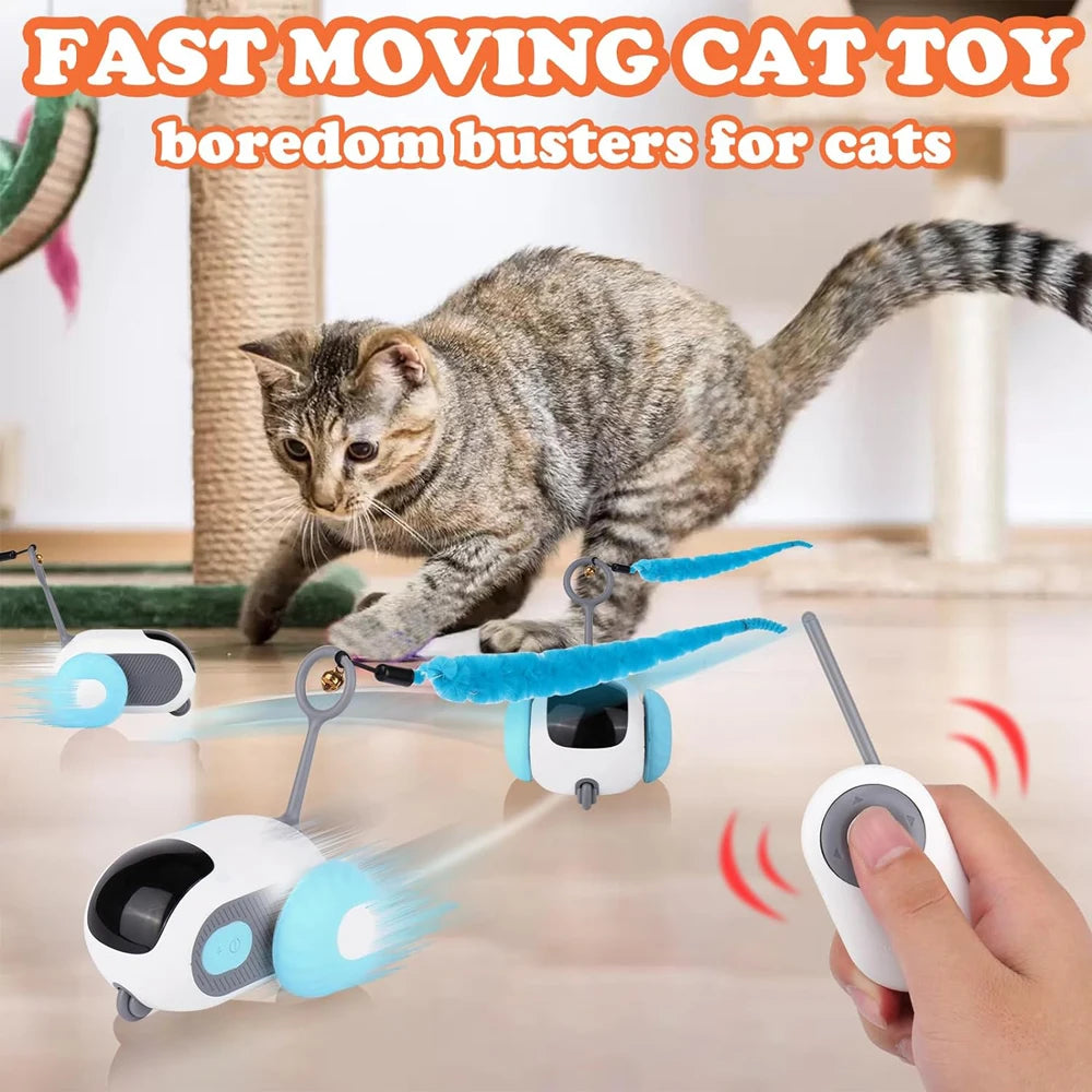 Interactive Smart Cat Toy Car with Remote Control