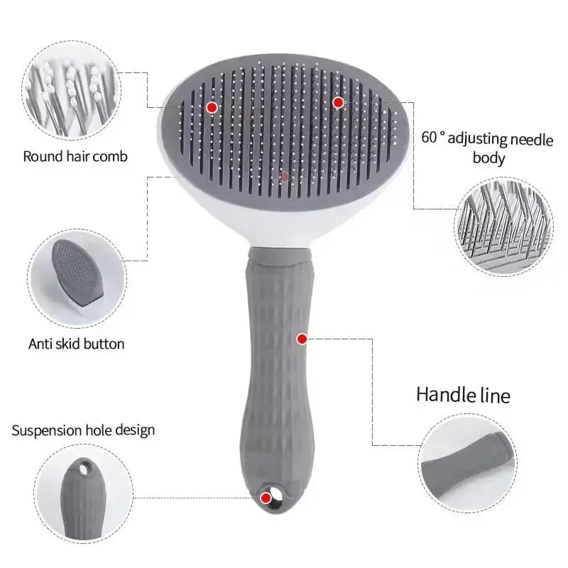 Self-Cleaning Pet Grooming Brush for Dogs and Cats