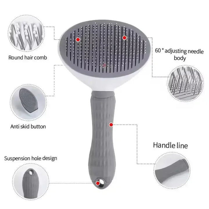 Self-Cleaning Pet Grooming Brush for Dogs and Cats