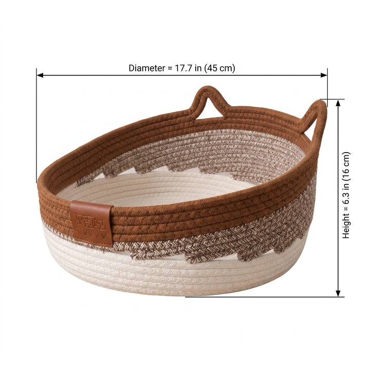 Cotton Rope Cat Bed with Removable Cushion and Teaser Ball