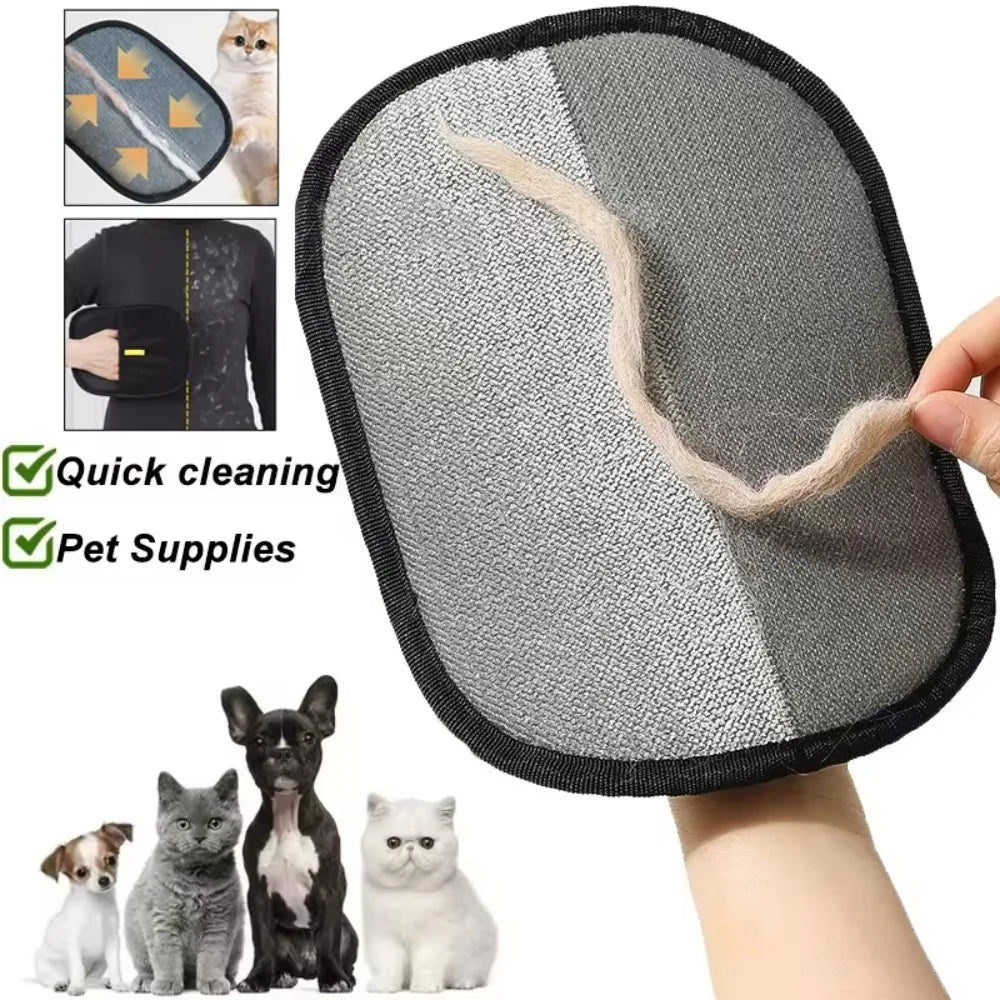 Portable Pet Hair Remover Gloves for Clothes and Furniture