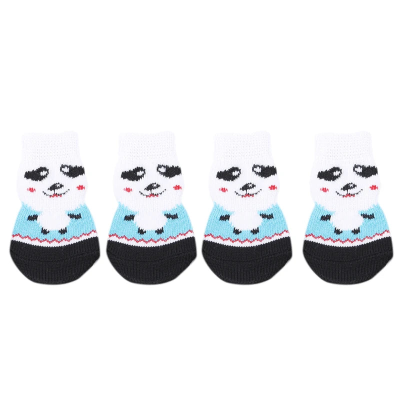 4Pcs Warm Puppy Dog Shoes