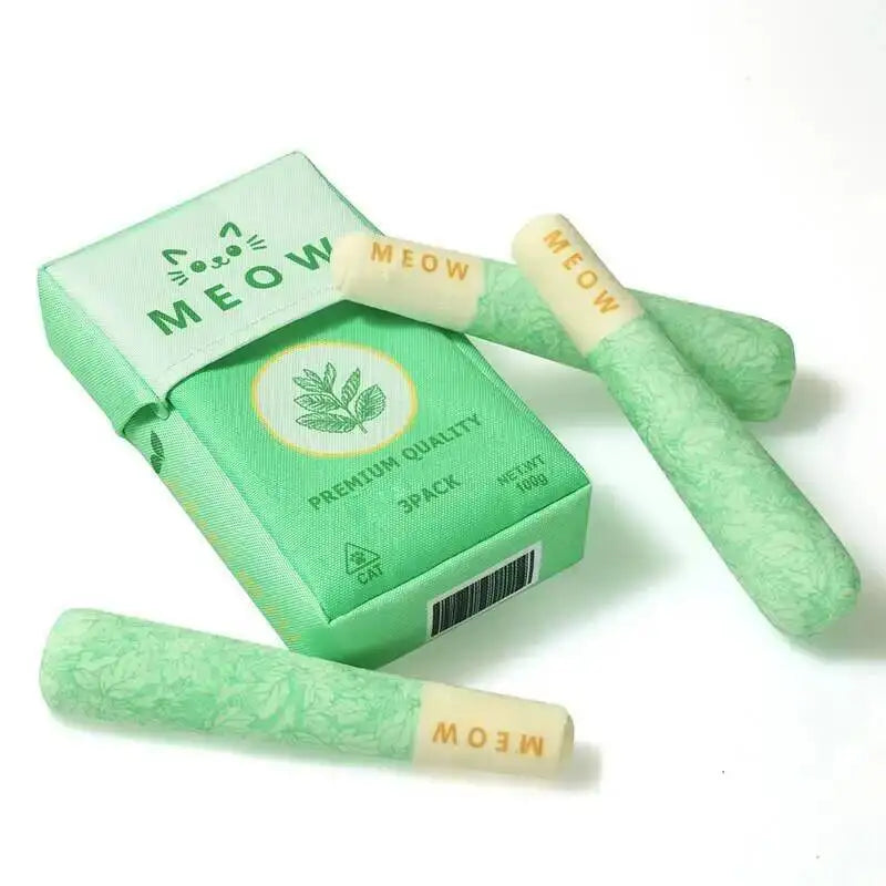 Mint Cigarette Cat Toy Chew Stick for Indoor Cats