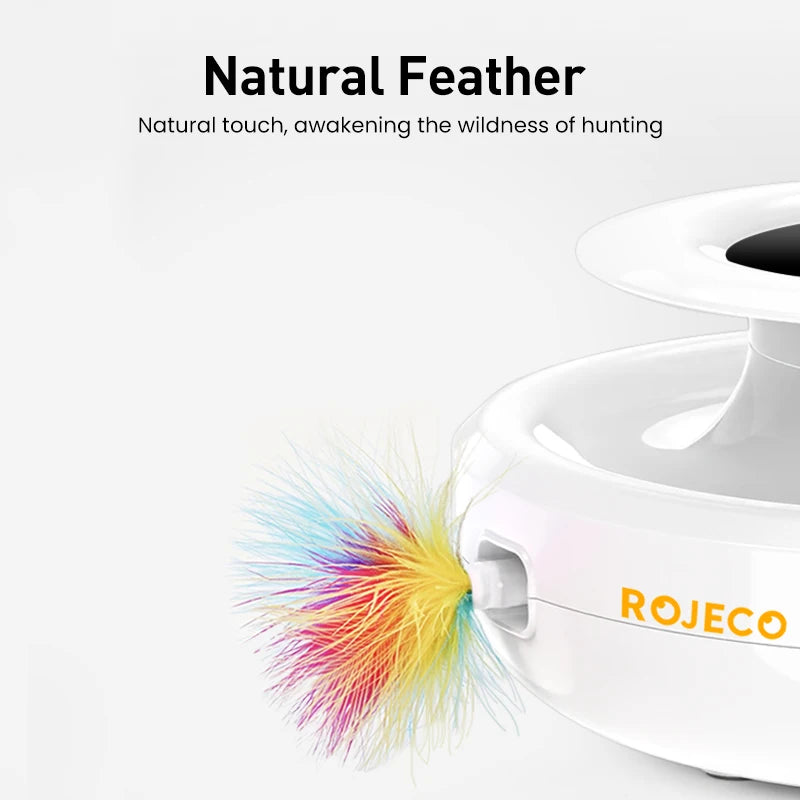 ROJECO 2-in-1 Interactive Cat Feather Ball Toy Set