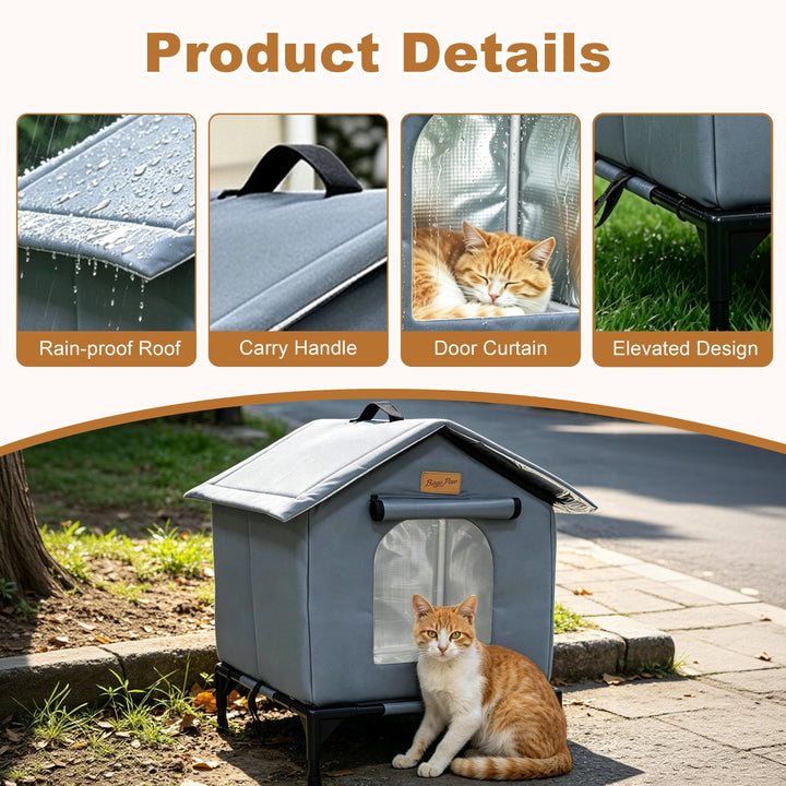BingoPaw Insulated Outdoor Cat House Waterproof Shelter
