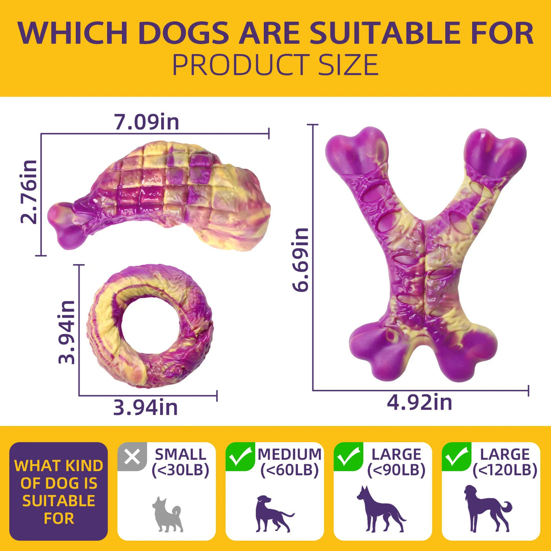 Beef Flavor Dog Chew Toy Lobster and Rabbit Shapes