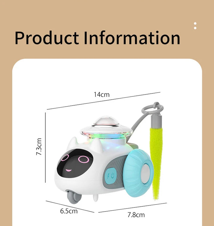Smart Automatic Cat Toy Car with Feather Teaser