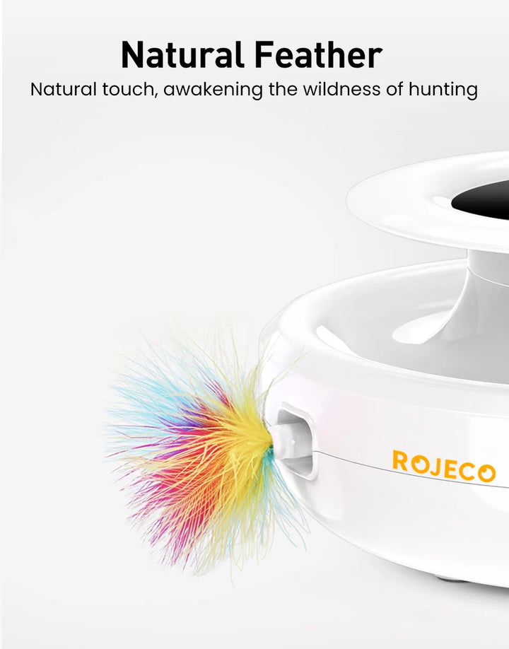 ROJECO 2-in-1 Interactive Cat Feather Ball Toy Set