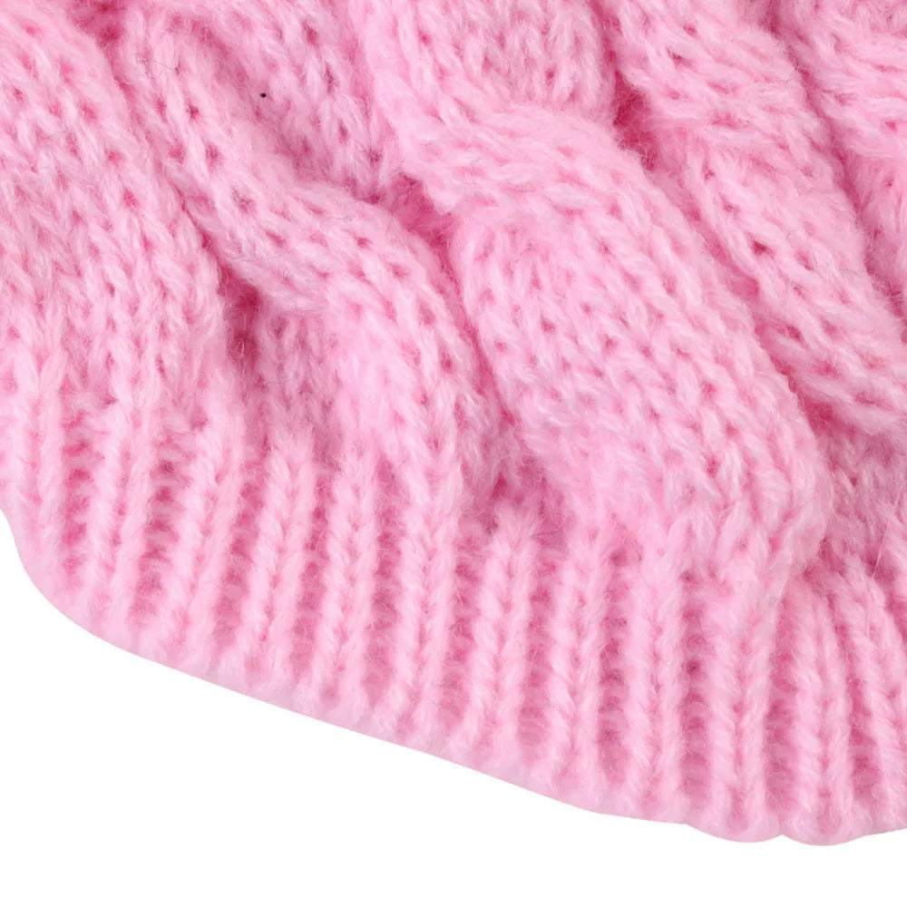 Autumn Winter Solid Fried Dough Twists Knitting Warm Comfort Clothing