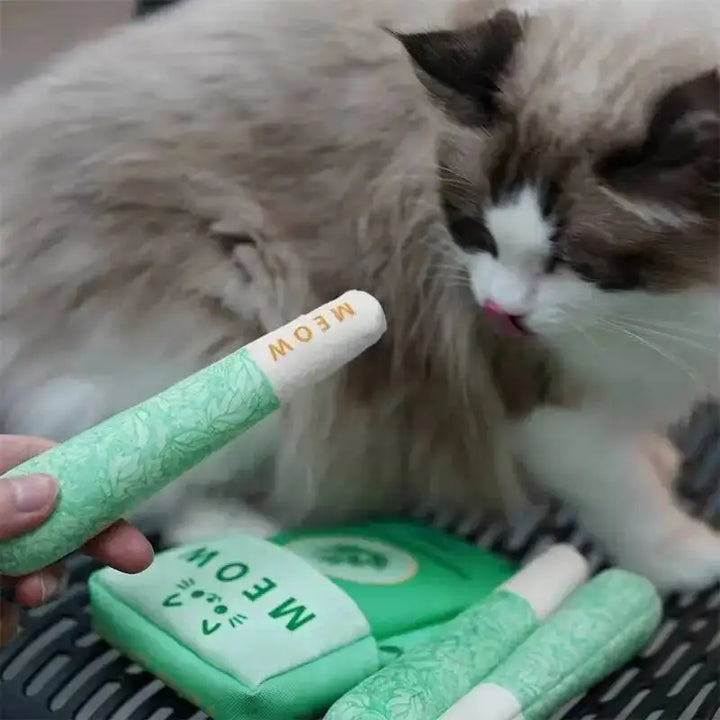 Mint Cigarette Cat Toy Chew Stick for Indoor Cats