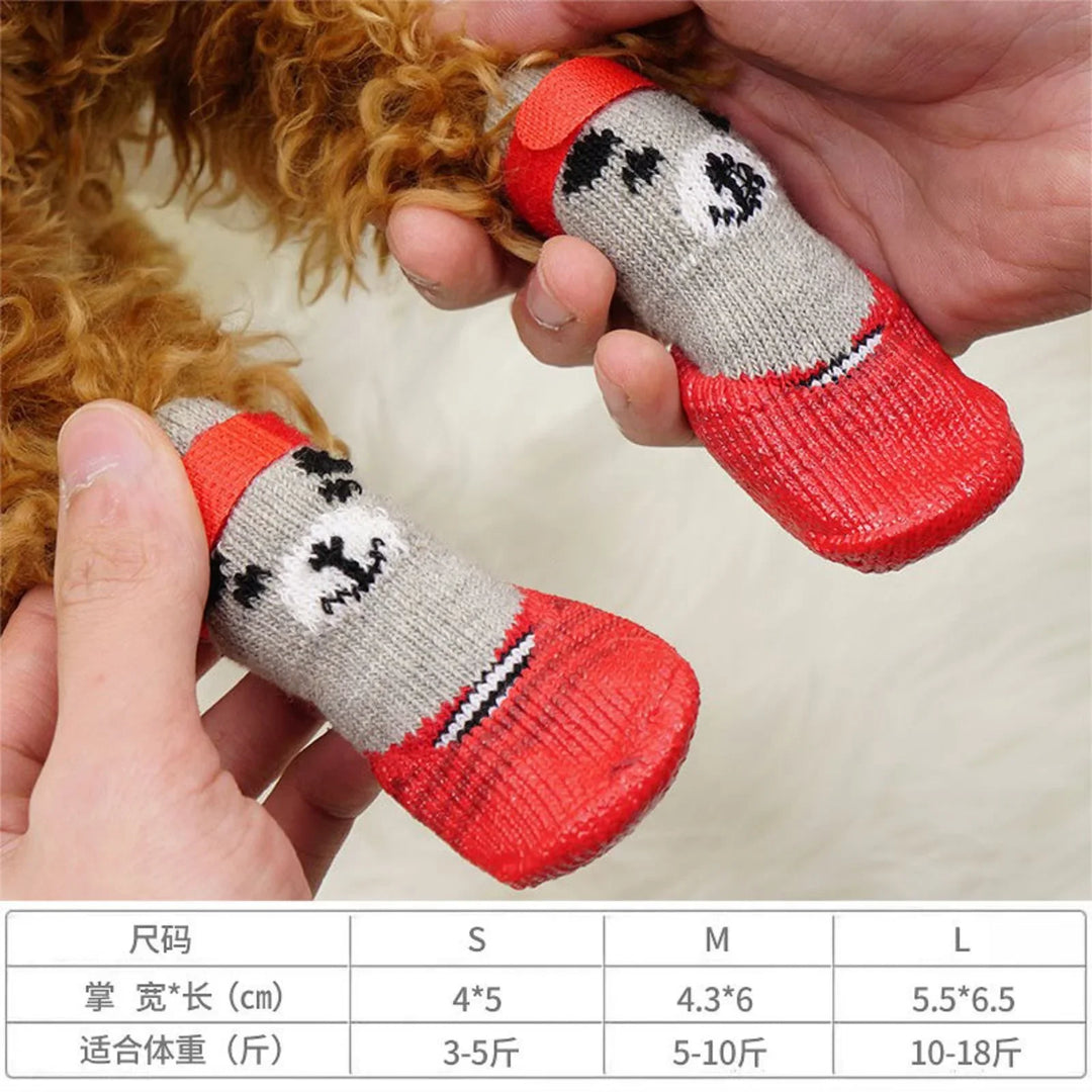 **Waterproof Anti-Scratch Knit Pet Socks for Small Dogs & Cats**