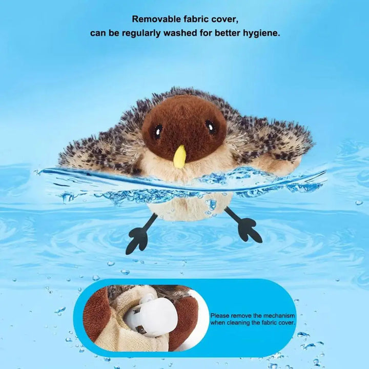 Interactive Flapping Bird Cat Toy with Chirping Sound Sparrow