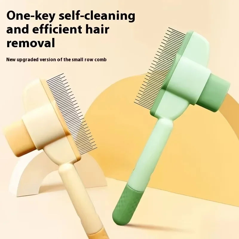 Yellow Self-Cleaning Slicker Brush for Dogs and Cats
