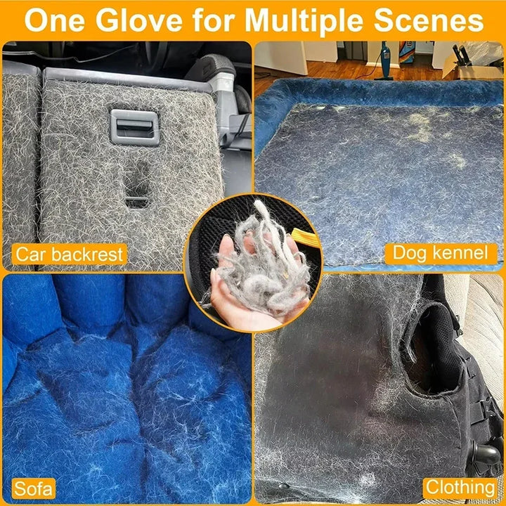 Double-Sided Pet Grooming Gloves and Hair Remover Mitt