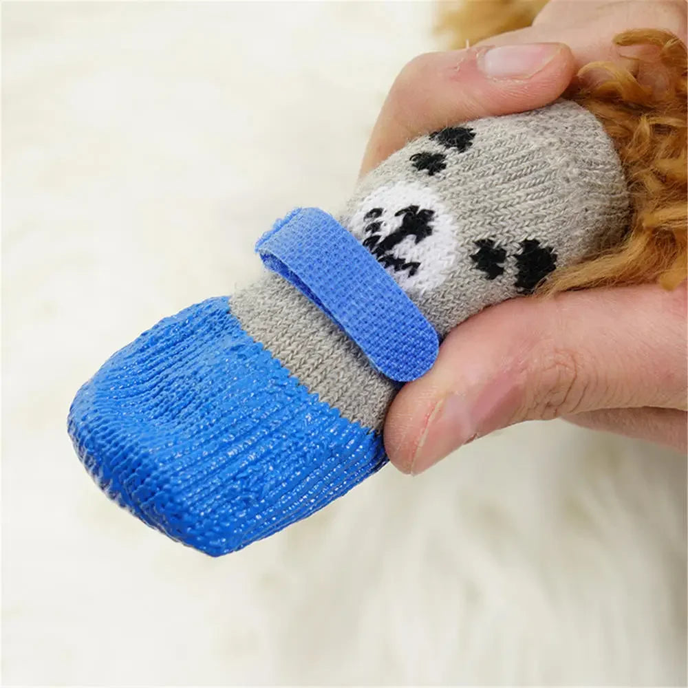 **Waterproof Anti-Scratch Knit Pet Socks for Small Dogs & Cats**