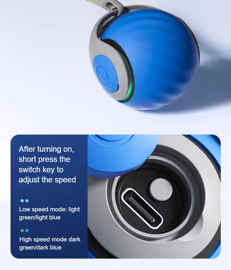 USB Rechargeable Automatic Rolling Ball Cat Toy with Tail