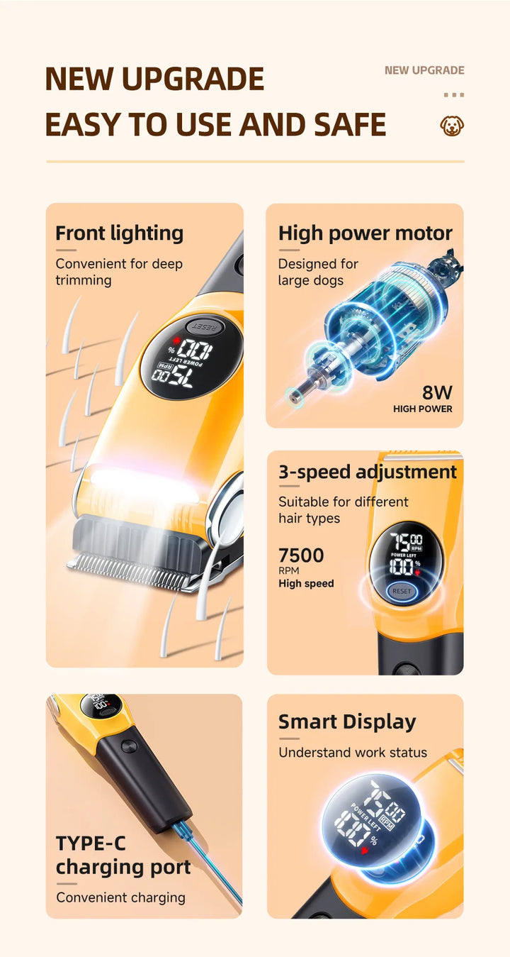 Rechargeable Dog and Cat Hair Clipper with Wide Voltage