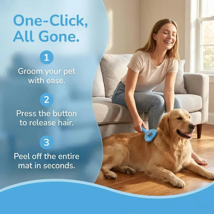 Self-Cleaning Pet Grooming Brush for Dogs and Cats
