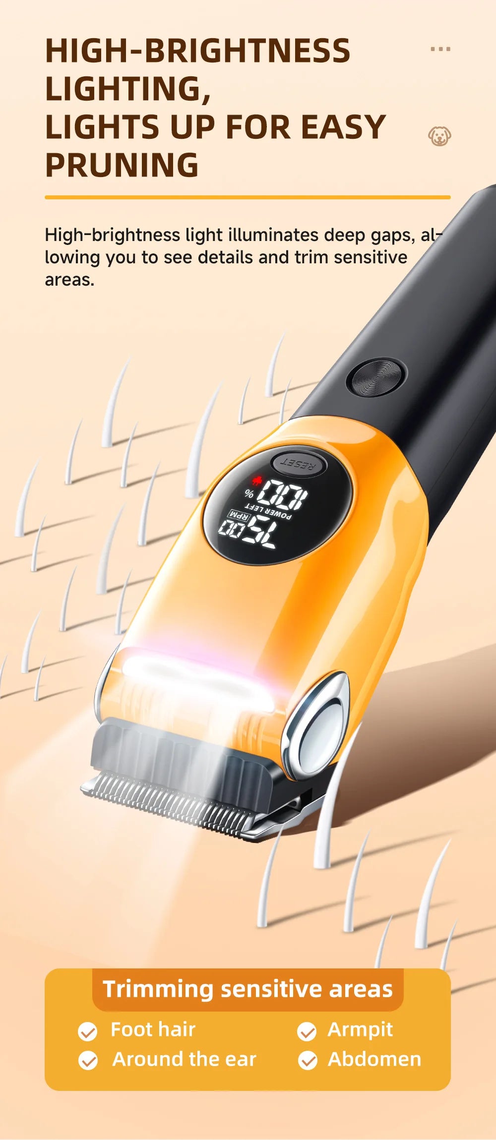 Rechargeable Dog and Cat Hair Clipper with Wide Voltage