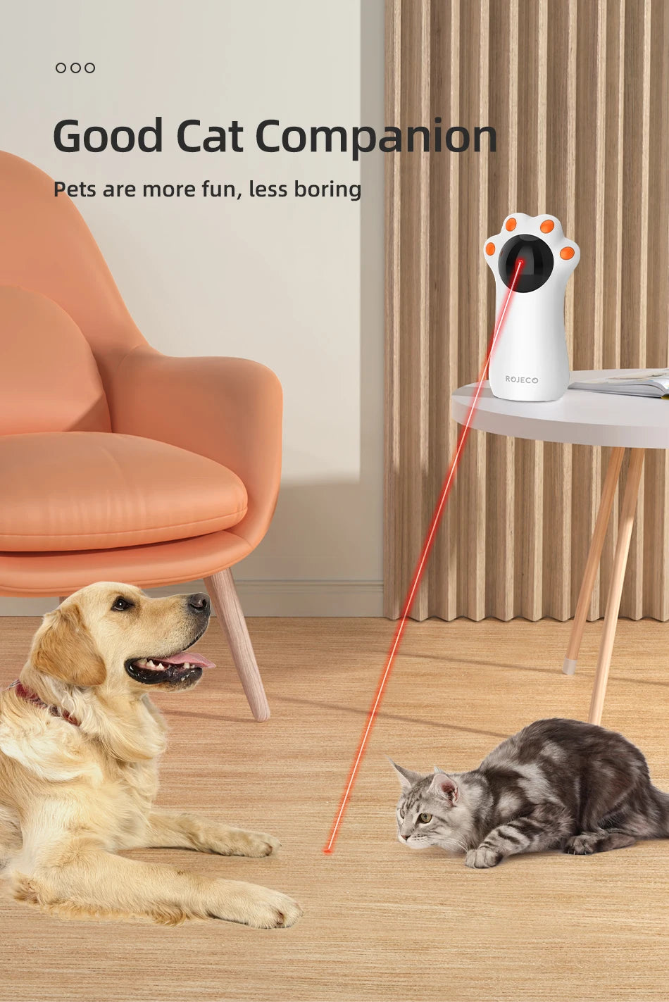ROJECO Automatic Cat Laser Toy for Indoor Cats
