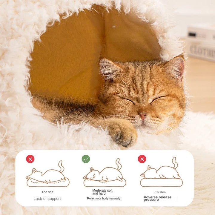 Ultra-Soft Pet House – Deep Comfort Sleeping Bed for Cats & Small Dogs