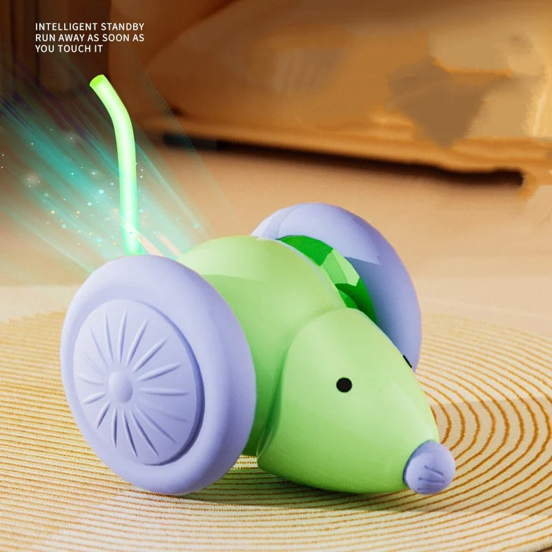 Rechargeable Electric Mouse Cat Toy with Obstacle Avoidance