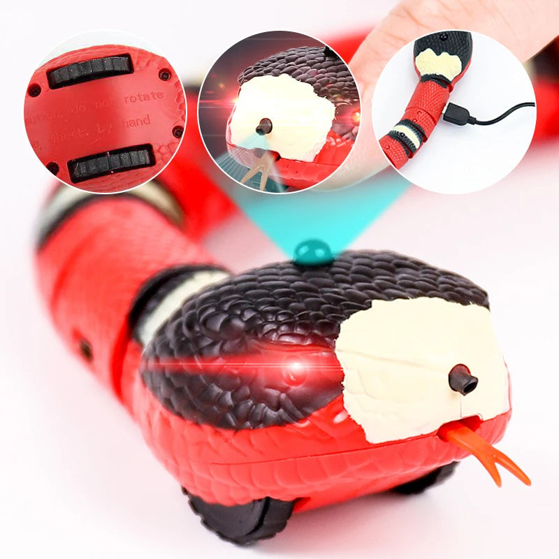 Smart Sensing USB Rechargeable Snake Toy for Cats
