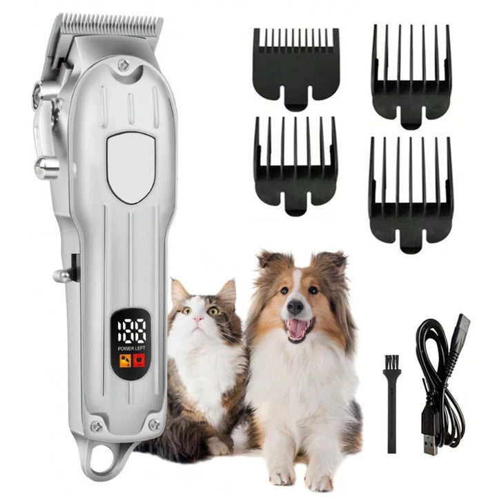 USB Rechargeable Pet Hair Clipper with LCD Display