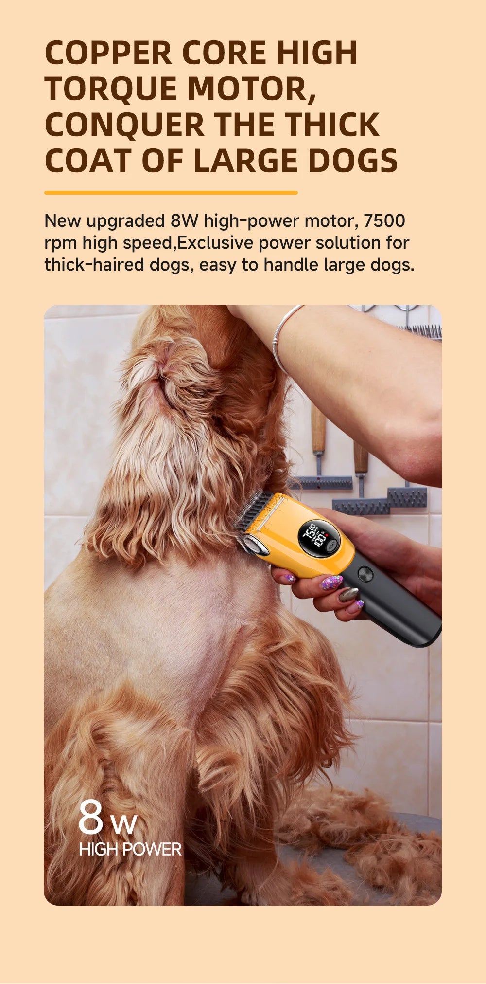 Rechargeable Dog and Cat Hair Clipper with Wide Voltage