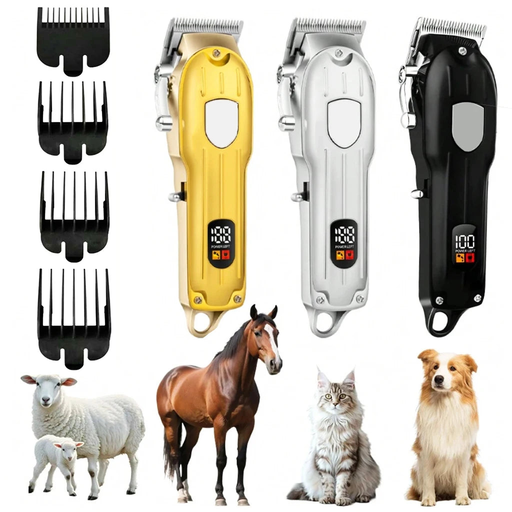 USB Rechargeable Pet Hair Clipper with LCD Display